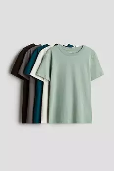 Упаковка из 5 футболок H&M, зеленый