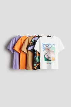 Упаковка из 5 футболок из джерси H&M, белый
