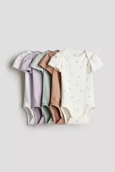 Упаковка из 5 хлопковых боди H&M, мультиколор