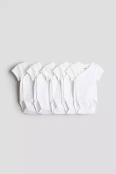 Упаковка из 5 хлопковых боди H&M, белый