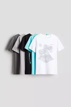 Упаковка из 5 хлопковых футболок H&M, белый