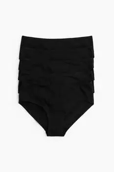 Упаковка из 5 хлопковых трусиков-хипстеров H&M, черный