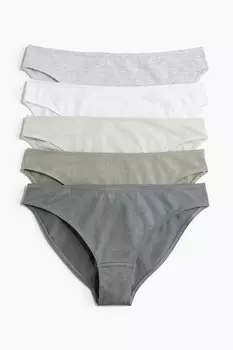 Упаковка из 5 хлопковых трусов. H&M, зеленый