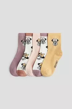 Упаковка из 5 носков H&M, розовый