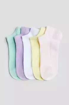 Упаковка из 5 носков-кроссовок H&M, розовый