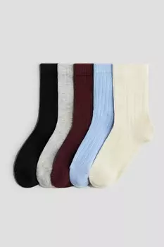 Упаковка из 5 носков в рубчик H&M, синий