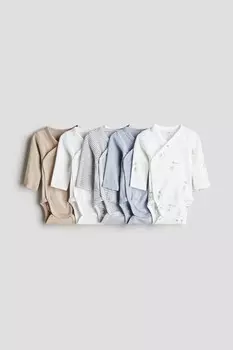 Упаковка из 5 обтягивающих боди H&M, мультиколор