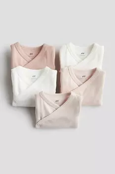 Упаковка из 5 обтягивающих боди H&M, мультиколор