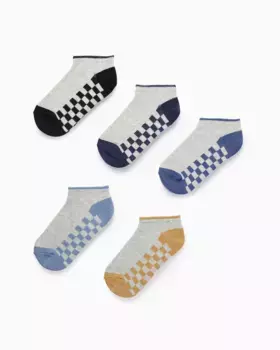 Упаковка из 5 пар детских носков с квадратным узором Zippy, мультиколор