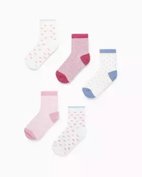 Упаковка из 5 пар гибких носков для девочек с принтом Zippy, многоцветный