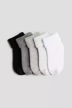 Упаковка из 5 противоскользящих махровых носков. H&M, серый