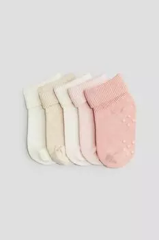 Упаковка из 5 противоскользящих носков H&M, розовый