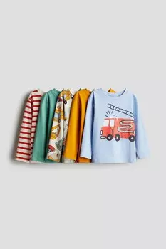 Упаковка из 5 рубашек с длинными рукавами H&M, голубой