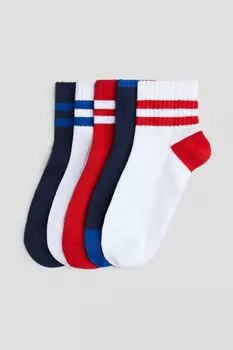 Упаковка из 5 спортивных носков H&M, красный