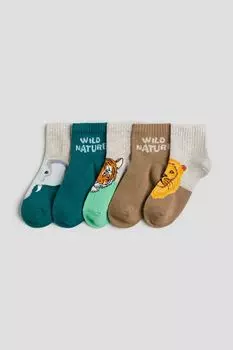 Упаковка из 5 спортивных носков H&M, бежевый