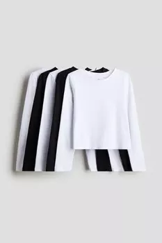 Упаковка из 5 трикотажных рубашек H&M, черный
