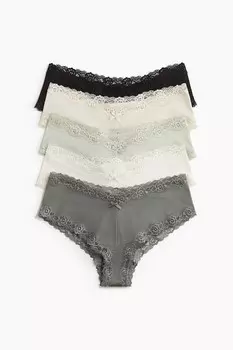 Упаковка из 5 трусиков-хипстеров из микрофибры H&M, мультиколор