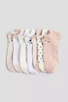 Упаковка из 7 носков-кроссовок H&M, розовый