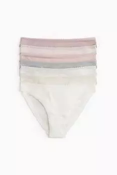 Упаковка из 7 трусиков-бикини из хлопкового джерси H&M, мультиколор