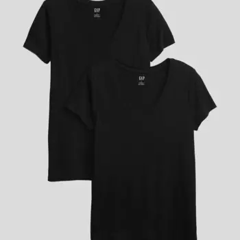Упаковка из двух футболок из хлопка и модала Gap, черный