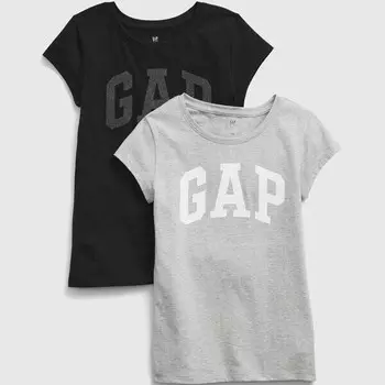 Упаковка из двух футболок из хлопка с логотипом Gap, черный