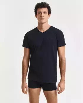 Упаковка из двух хлопковых маек с короткими рукавами Gant, черный