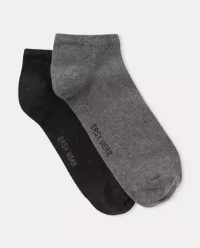 Упаковка из двух мужских коротких спортивных носков, произведенных в Испании Easy Wear, черный