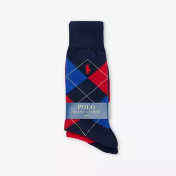 Упаковка из двух носков из хлопчатобумажной смеси с узором «Аргайл» Polo Ralph Lauren, синий