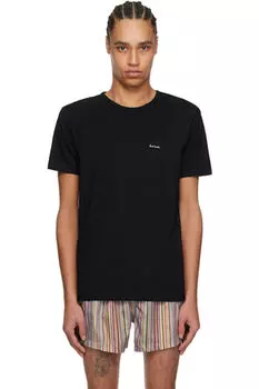 Упаковка из пяти черных футболок для отдыха из органического хлопка Paul Smith