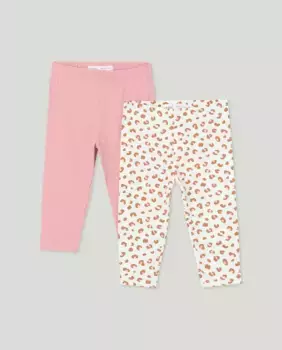 Упаковка из простых леггинсов + детская блузка aop Baby El Corte Ingls, розовый