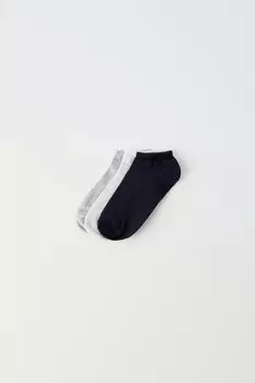 Упаковка из трех базовых носков до коротки ZARA, серый мергель