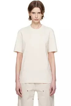 Упаковка из трех бежевых хлопковых футболок Maison Margiela