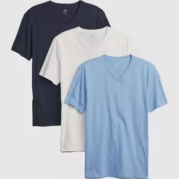 Упаковка из трех футболок с v-образным вырезом Gap, белый