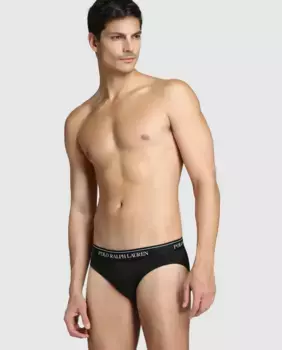 Упаковка из трех мужских хлопчатобумажных трусов Polo Ralph Lauren, чёрный