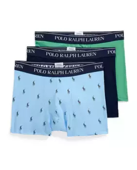 Упаковка из трех мужских хлопковых трусов-боксеров разных цветов Polo Ralph Lauren, мультиколор
