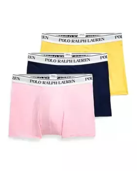 Упаковка из трех мужских хлопковых трусов-боксеров разных цветов Polo Ralph Lauren, мультиколор
