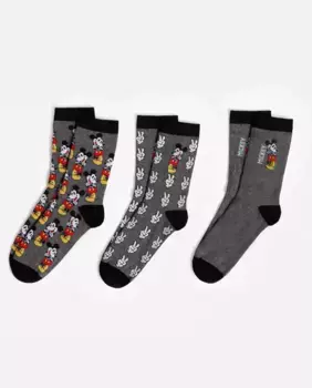 Упаковка из трех пар мужских хлопчатобумажных трикотажных носков разных цветов Disney, многоцветный