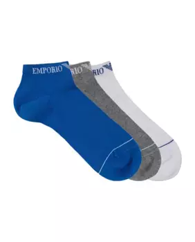 Упаковка из трех пар мужских носков до щиколотки Emporio Armani, многоцветный