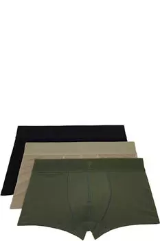 Упаковка из трех разноцветных хлопковых трикотажных трусов-боксеров AMI Paris