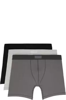 Упаковка из трех разноцветных хлопковых трусов-боксеров SKIMS длиной 5 дюймов