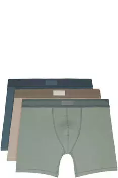Упаковка из трех разноцветных хлопковых трусов-боксеров SKIMS длиной 5 дюймов