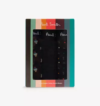 Упаковка из трех трусов-боксеров из органического хлопка с принтом Robot-Pattern Paul Smith, мультиколор