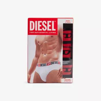 Упаковка из трех трусов Diesel из стрейч-хлопка, серый