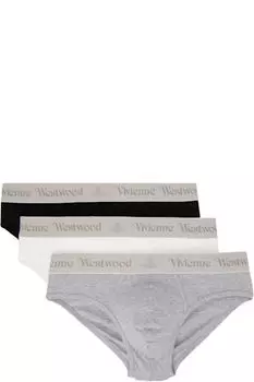 Упаковка из трех трусов-слипов с разноцветными и серыми полосками Vivienne Westwood