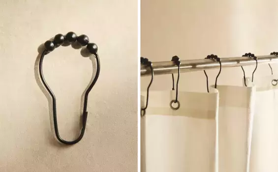 Упаковка металлических колец для занавесок для душа (12 шт.) Zara Home, черный