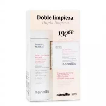 Упаковка: мягкий очищающий мусс 200 мл + успокаивающий бальзам 25 мл Sensilis