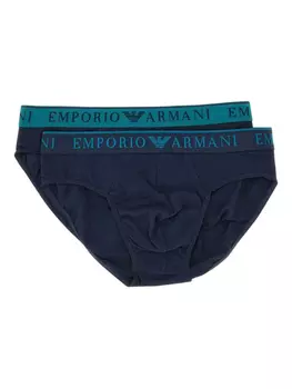 Упаковка трусов с логотипом на поясе Emporio Armani, синий