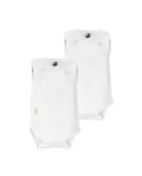 Упаковка в упаковке 2 детских боди 100% хлопок без рукавов Cambrass, белый