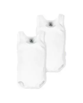 Упаковка в упаковке 2 детских боди 100% хлопок без рукавов Cambrass, белый