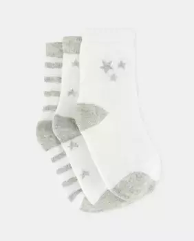 Упаковка в упаковке 3 основных звездных носка для мальчика Cotton Juice, серый